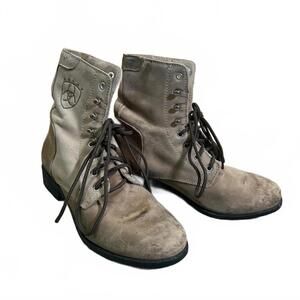Ariat Tan Leather Lace Up Combat Womens Boot Size 7 60145